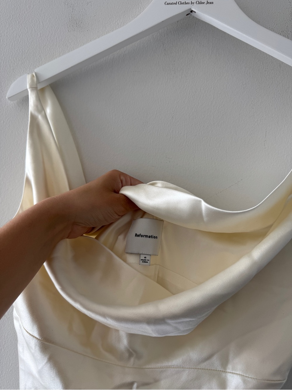 REFORMATION Ceres Silk Dress in Ivory 6 - Picture 5 of 10
